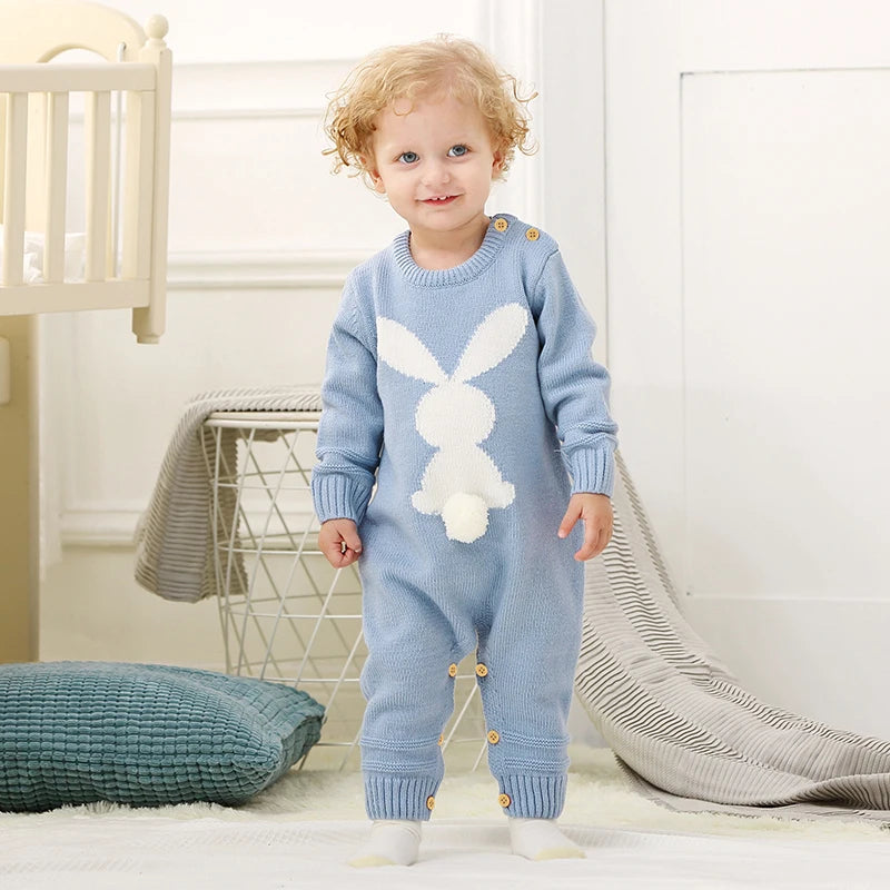 Bunny Knitted Baby Romper  baby clothing YAG Boutique