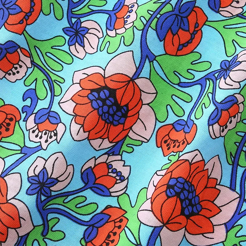 Vibrant Blue Floral Kids Summer Dress  girls clothing YAG Boutique