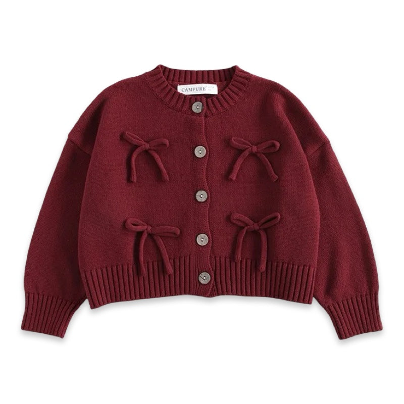 Cozy Knit Bow Cardigan  girls clothing YAG Boutique