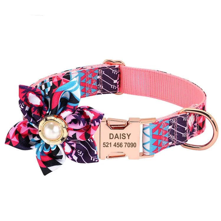Premium Personalised Collar - Flower Ball Series  Collars Bandanas YAG Boutique
