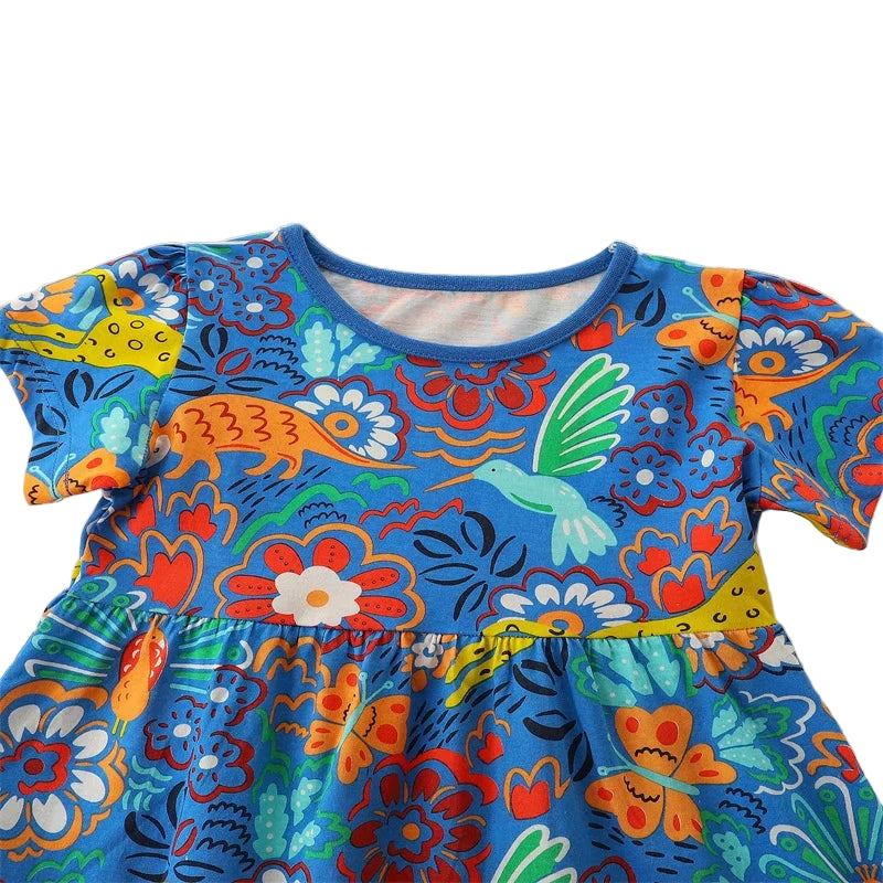 Playful Paradise Animal & Floral Dress for Girls  girls clothing YAG Boutique