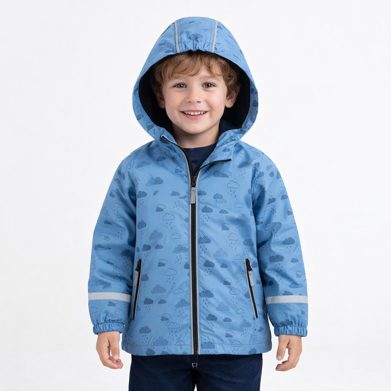 Sky Cloud Fleece - Lined Waterproof Kids Rain Jacket  kids clothing YAG Boutique