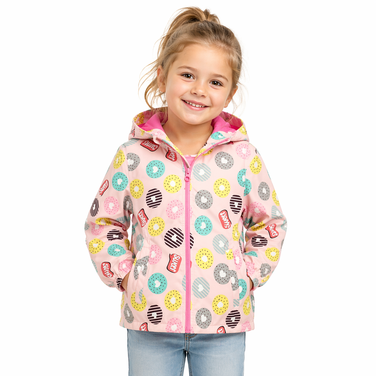 Sweet Sprinkles Girls’ Fleece-Lined Rain Jacket  girls clothing YAG Boutique