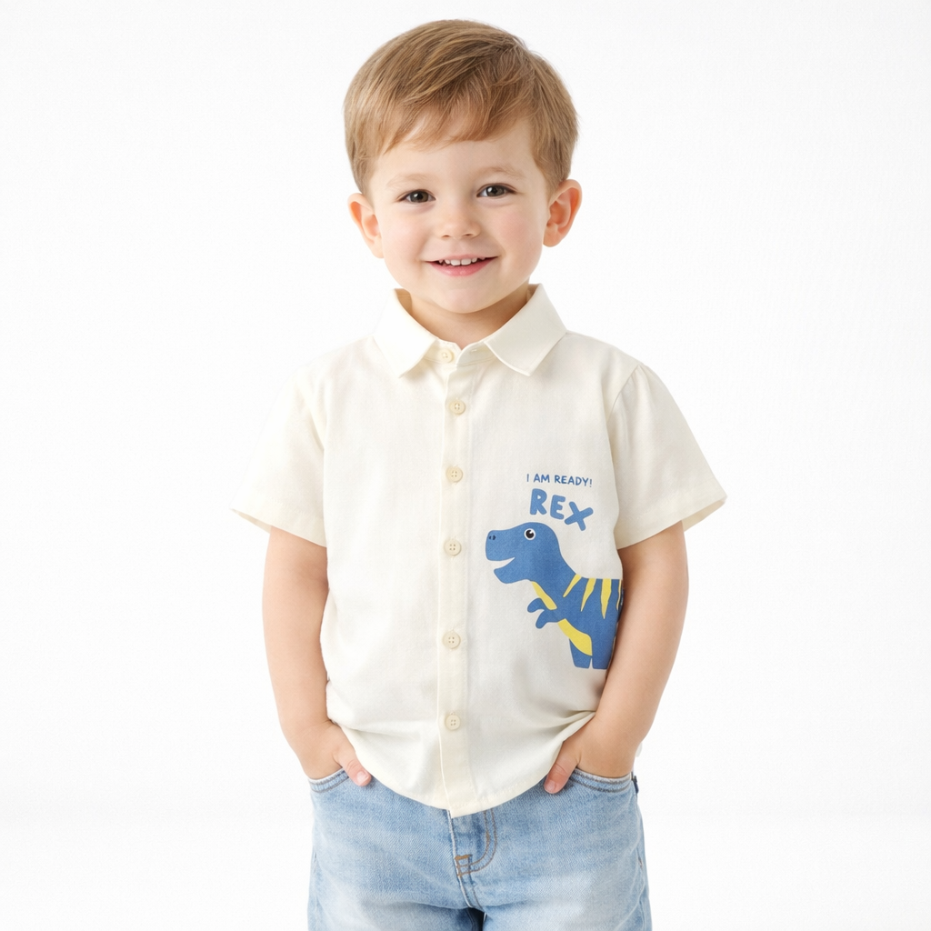 Toddler Dinosaur Button-Up Shirt  kids clothing YAG Boutique