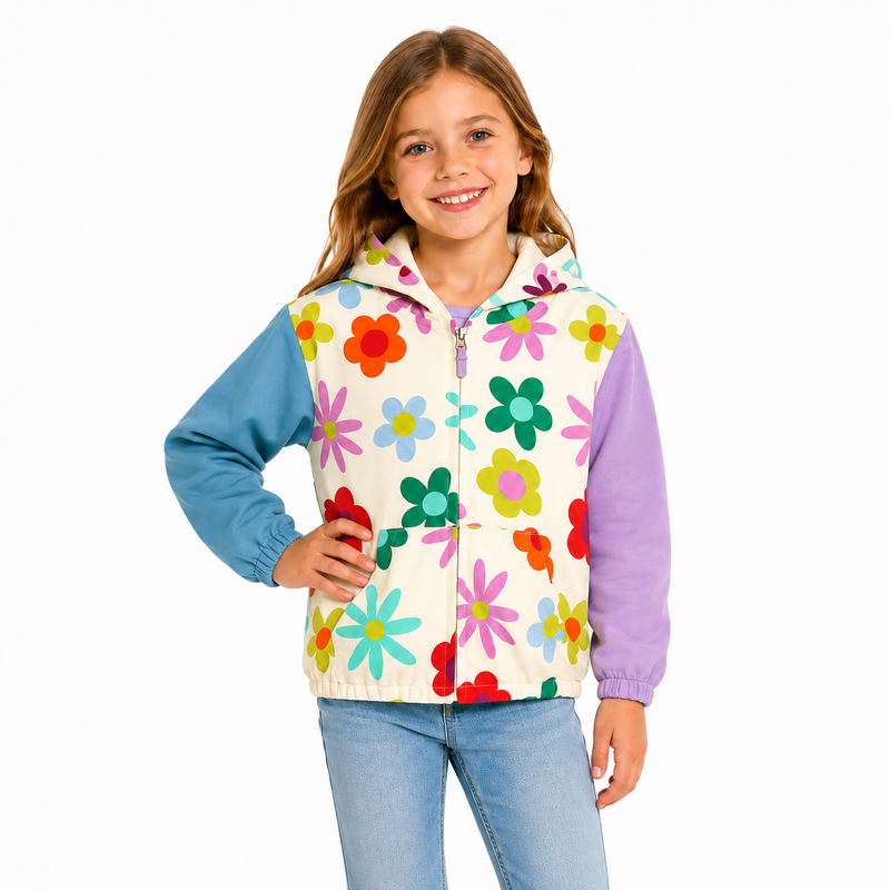 Toddler & Kids Floral Zip-Up Hoodie  girls clothing YAG Boutique