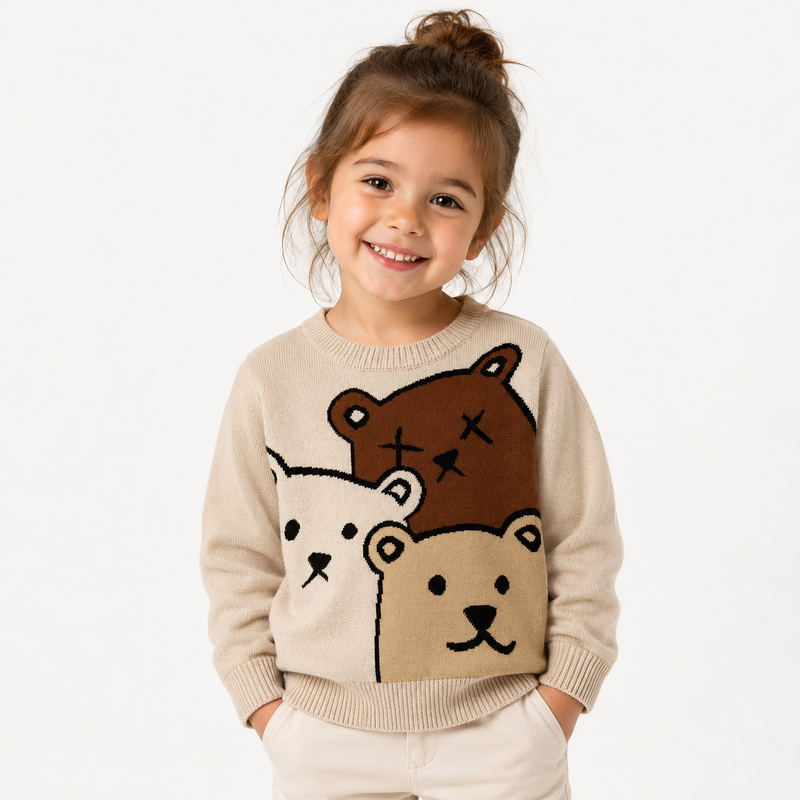 Trio Bear Knit Jumper  kids clothing YAG Boutique