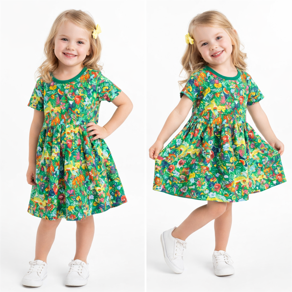 Wild Jungle Safari Girls Dress  girls clothing YAG Boutique