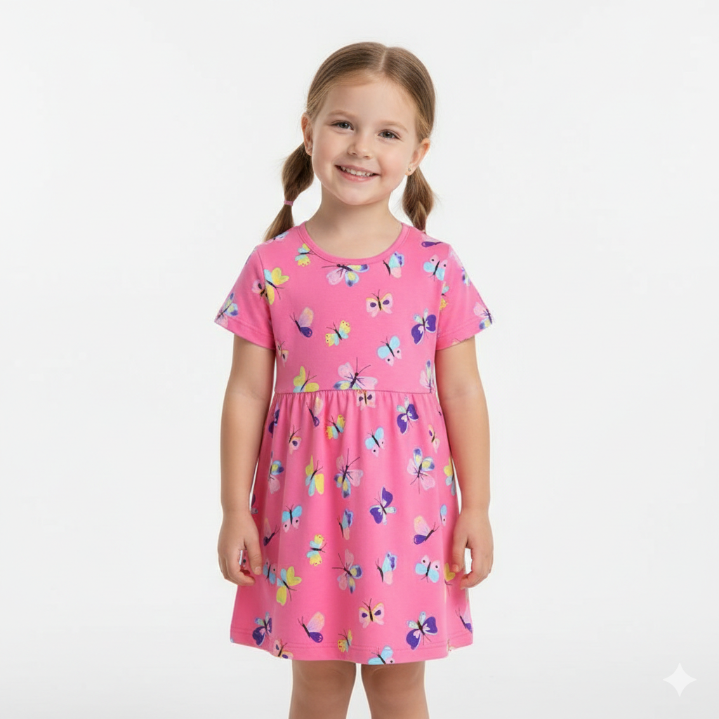 YAG Boutique Flutter Bliss Pink Butterfly Dress  girls clothing YAG Boutique