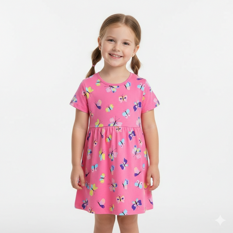 YAG Boutique Flutter Bliss Pink Butterfly Dress  girls clothing YAG Boutique