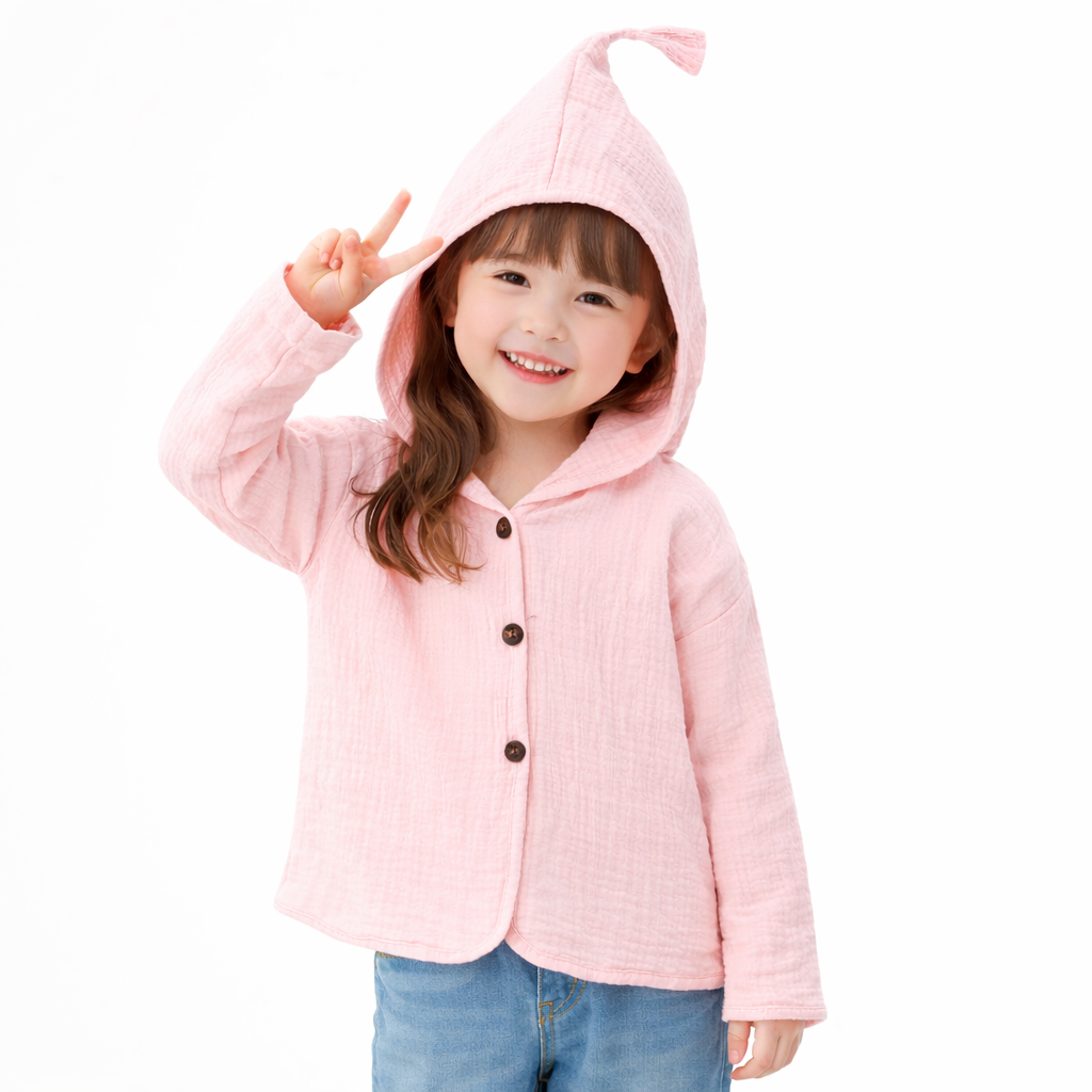 YAG Boutique Luxe Double Gauze Hooded Cardigan  kids clothing YAG Boutique