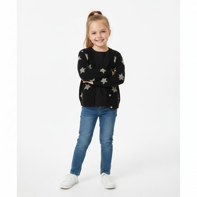 YAG Boutique Midnight Star Knit Cardigan  kids clothing YAG Boutique
