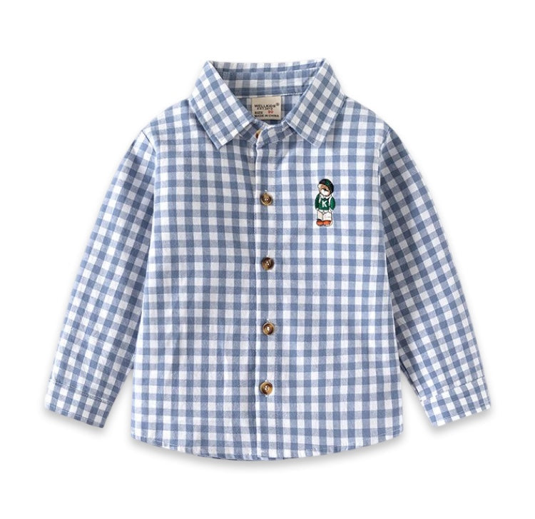 Boys Classic Gingham Button-Up Shirt  kids clothing YAG Boutique