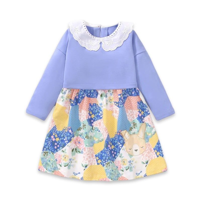 Vintage-Wash Patchwork Denim Jacket for Baby & Toddler  girls clothing YAG Boutique