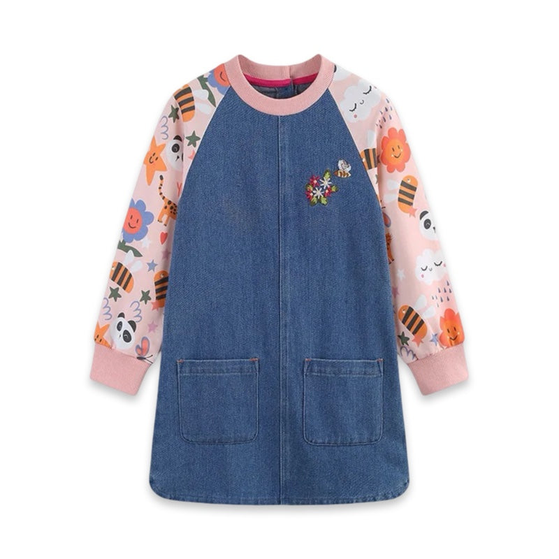 Girls’ Denim Raglan Play Dress  girls clothing YAG Boutique