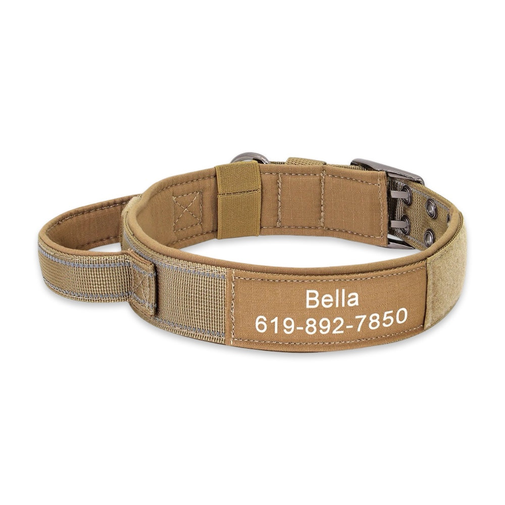 Tactical Pro Custom Personalised Dog Collar with Control Handle  pet accessories YAG Boutique