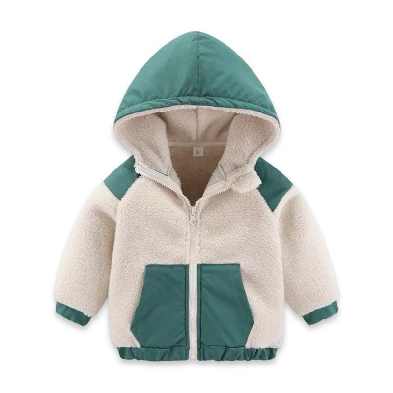 Kids Sherpa Fleece Hooded Jacket  kids clothing YAG Boutique