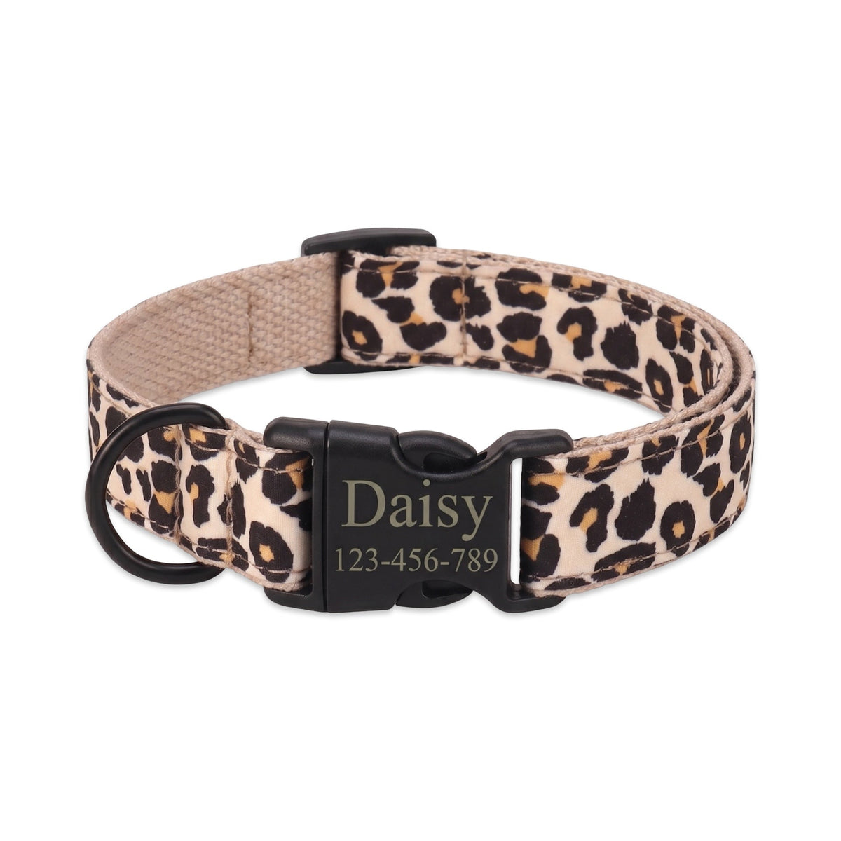 Personalized Leopard Print Dog Collar and Leash Set  pet accessories YAG Boutique