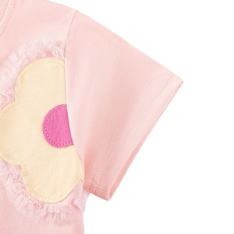 Girls Pink Flower Tulle Dress  girls clothing YAG Boutique