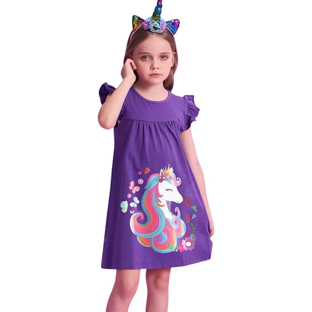 Purple Unicorn Princess Dress for Girls  girls clothing YAG Boutique