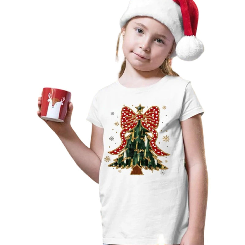Kids Christmas Bow Tree Tee  kids clothing YAG Boutique