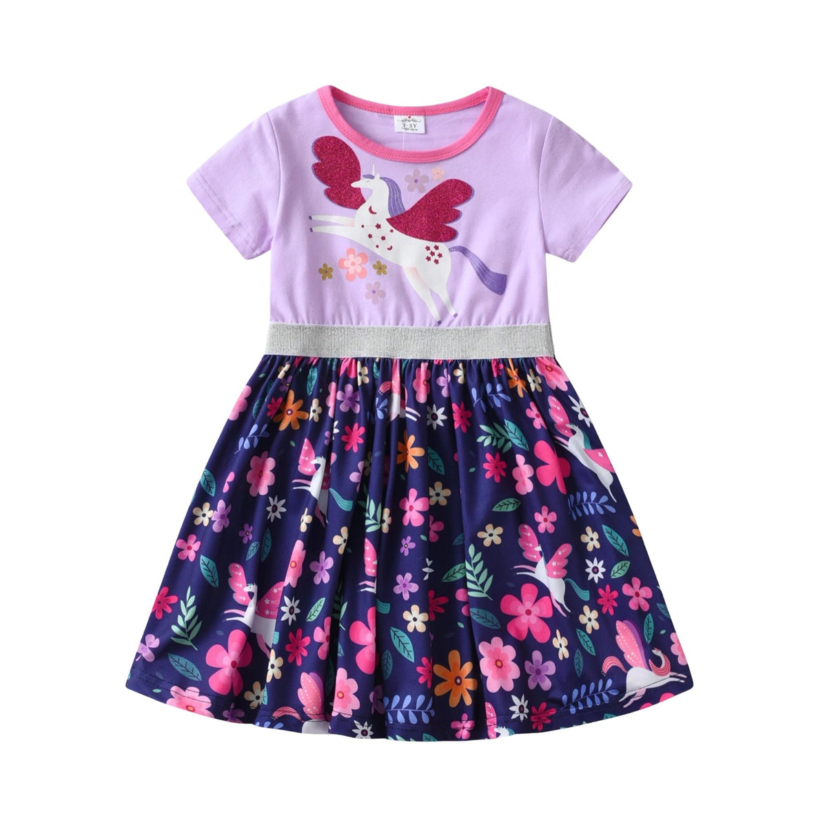 Girls Unicorn Floral Twirl Dress  girls clothing YAG Boutique