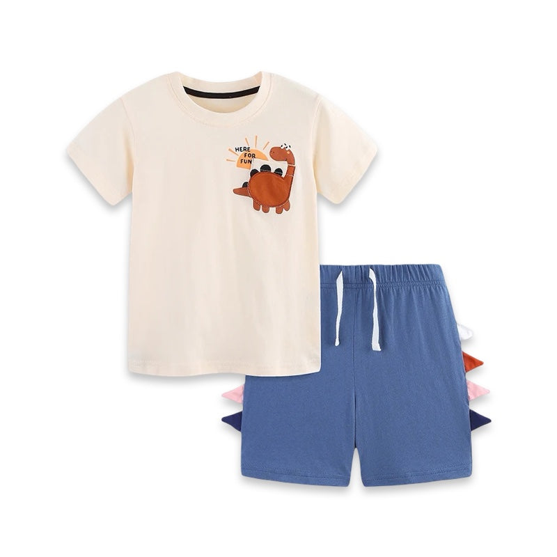 Boys Dinosaur Tee & Shorts Set  kids clothing YAG Boutique