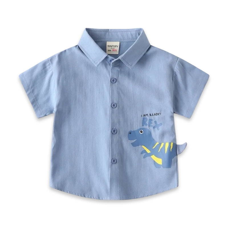 Toddler Dinosaur Button-Up Shirt  kids clothing YAG Boutique