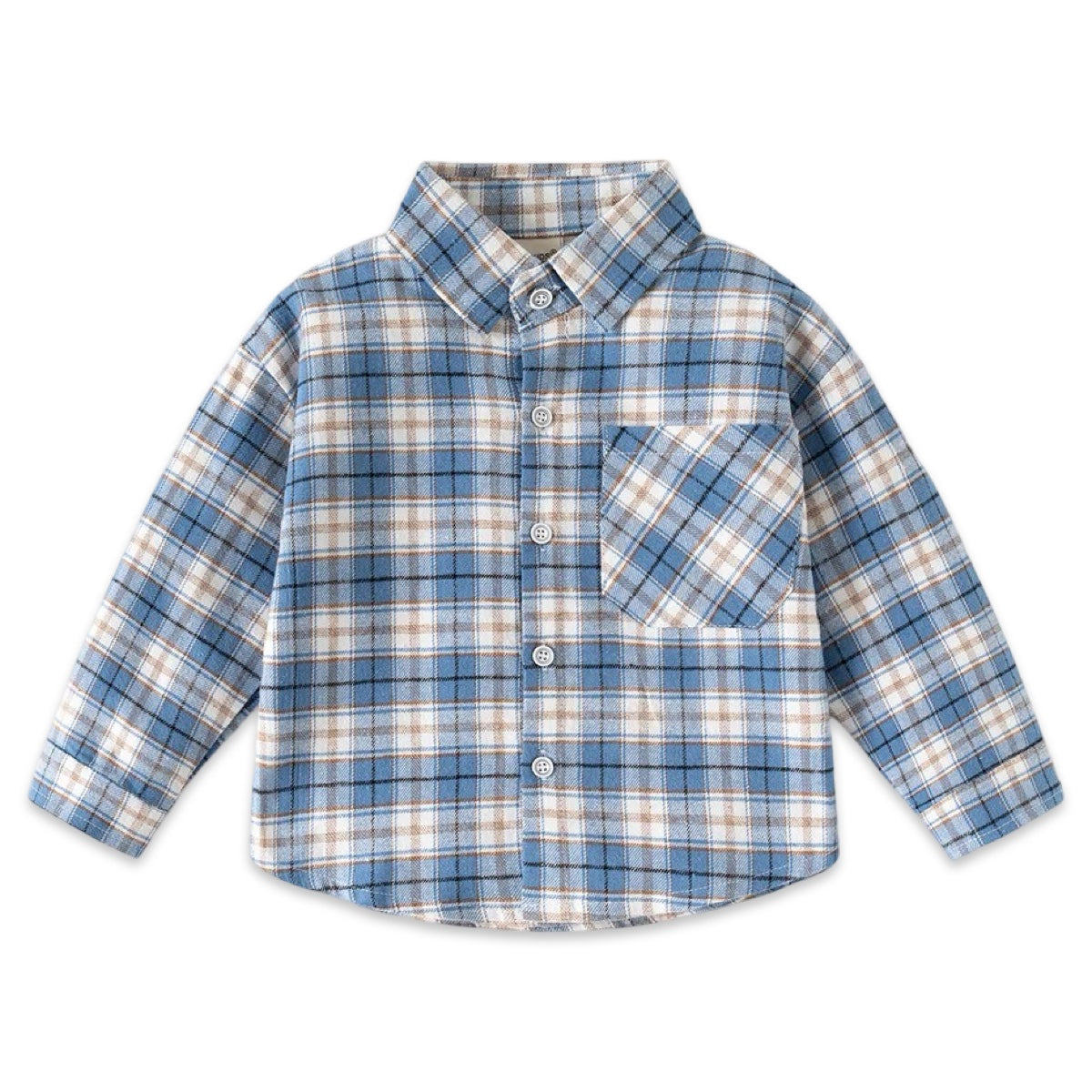 Dusty Blue Plaid Kids Flannel Shirt  kids clothing YAG Boutique