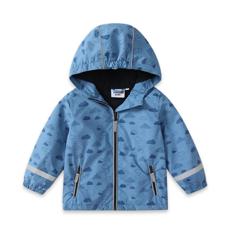 Sky Cloud Fleece - Lined Waterproof Kids Rain Jacket  kids clothing YAG Boutique
