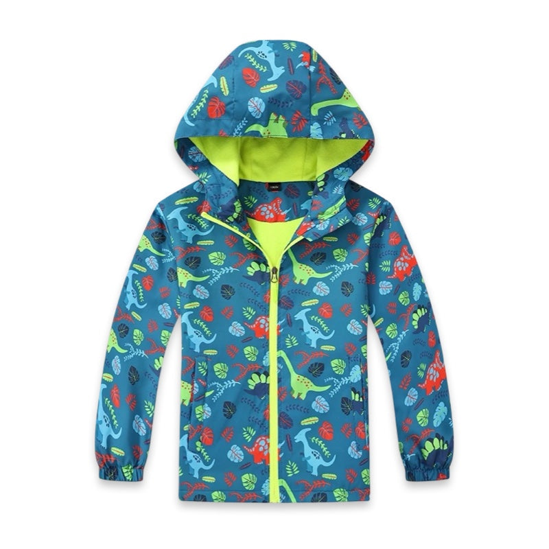 Kids Dinosaur Fleece Lined Waterproof Raincoat  kids clothing YAG Boutique