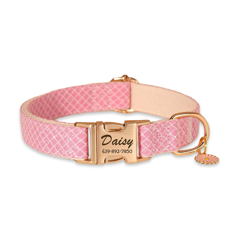 Personalised Floral Dog Collar with Name Tag  pet accessories YAG Boutique