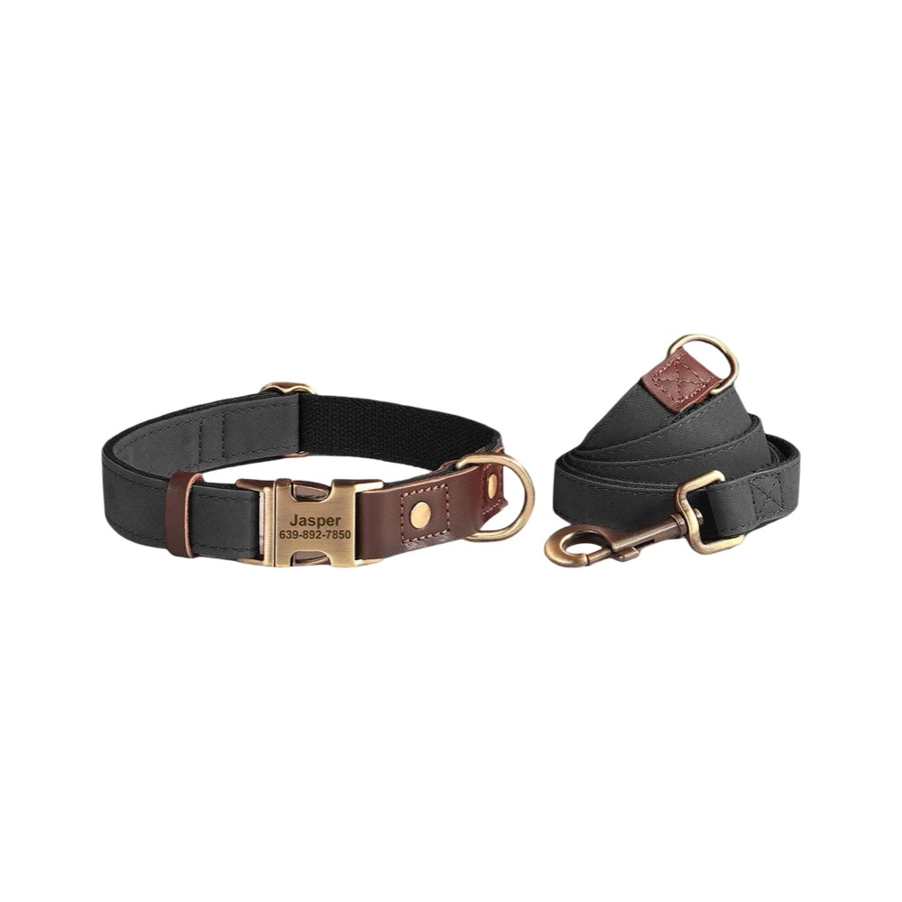 Classic PU Leather Personalised Pet Collar Duo Colour  pet accessories YAG Boutique