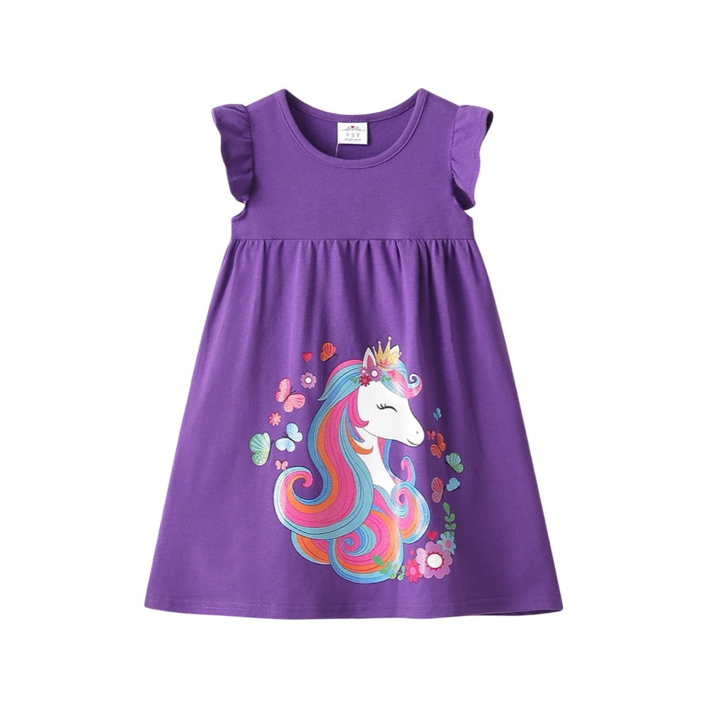 Purple Unicorn Princess Dress for Girls  girls clothing YAG Boutique