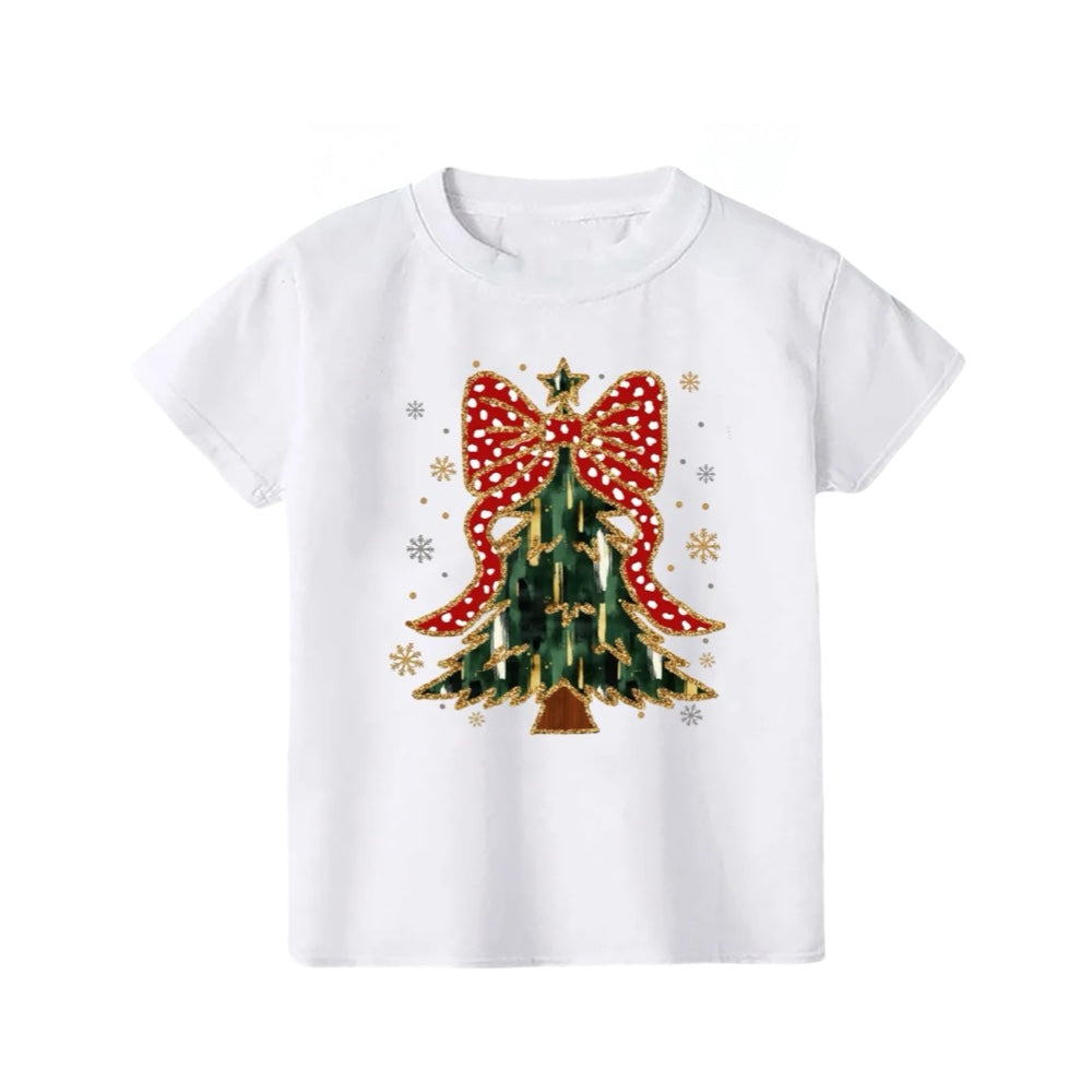Kids Christmas Bow Tree Tee  kids clothing YAG Boutique