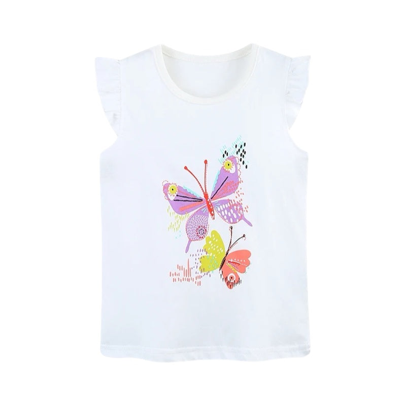 Girls Butterfly Print Summer Outfit Set  girls clothing YAG Boutique
