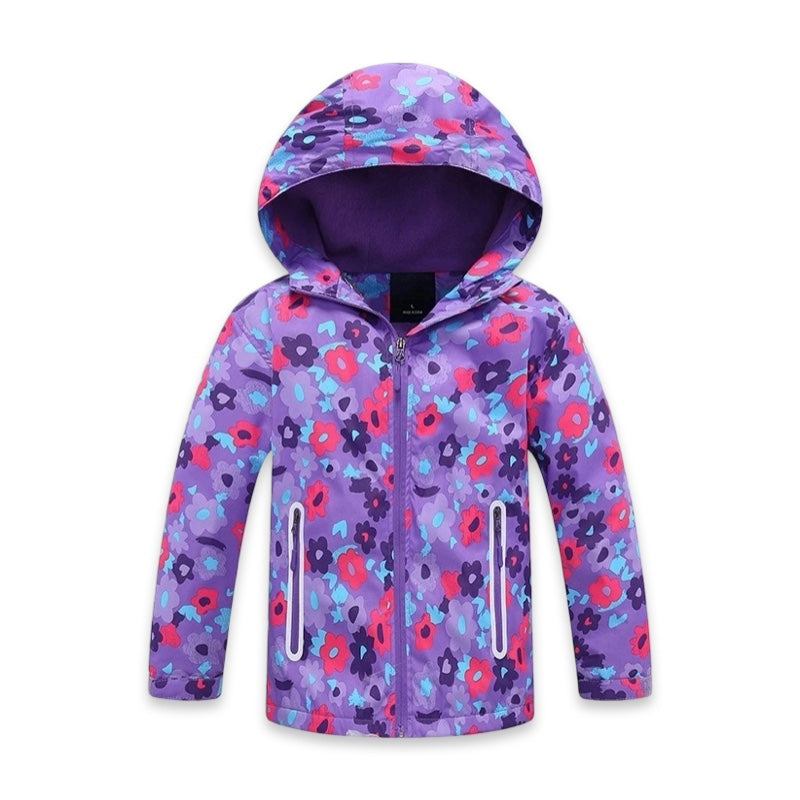 Floral Fleece-Lined Kids Raincoat  girls clothing YAG Boutique
