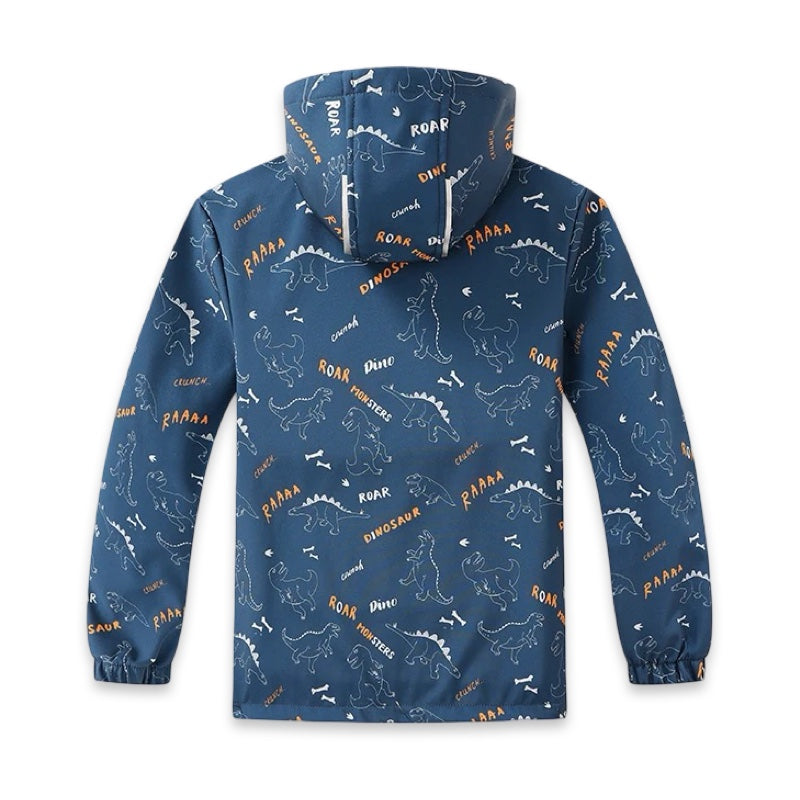 Dinosaur Print Fleece-Lined Raincoat  kids clothing YAG Boutique