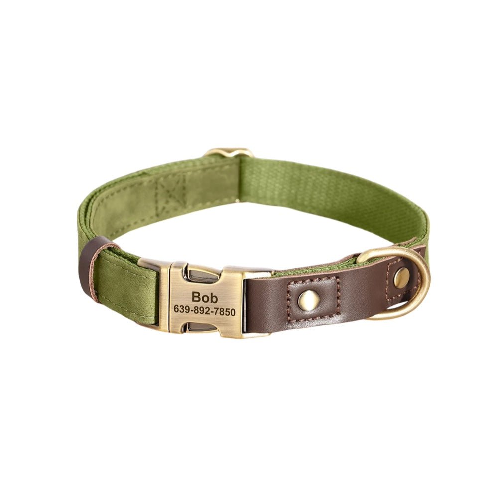 Classic PU Leather Personalised Pet Collar Duo Colour  pet accessories YAG Boutique