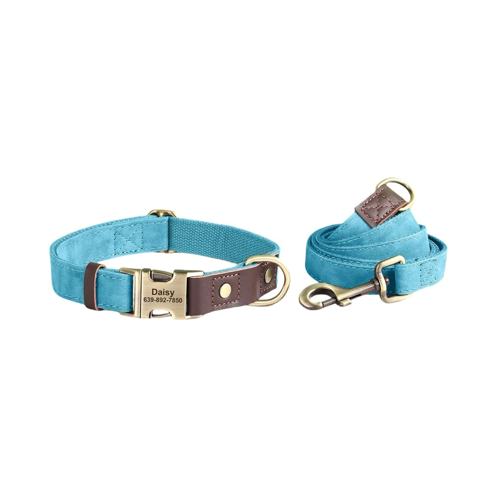 Classic PU Leather Personalised Pet Collar Duo Colour  pet accessories YAG Boutique