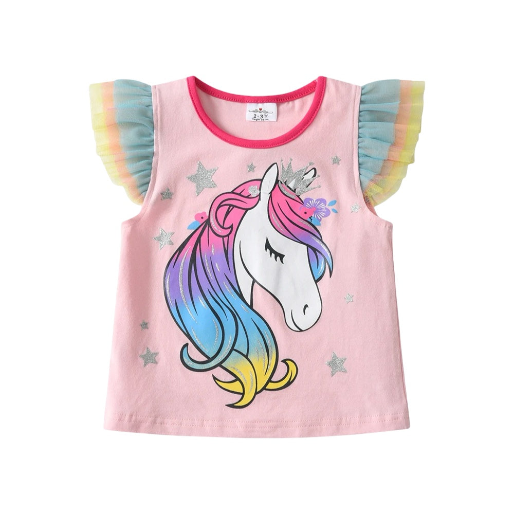 Girls Rainbow Unicorn Summer Set  girls clothing YAG Boutique