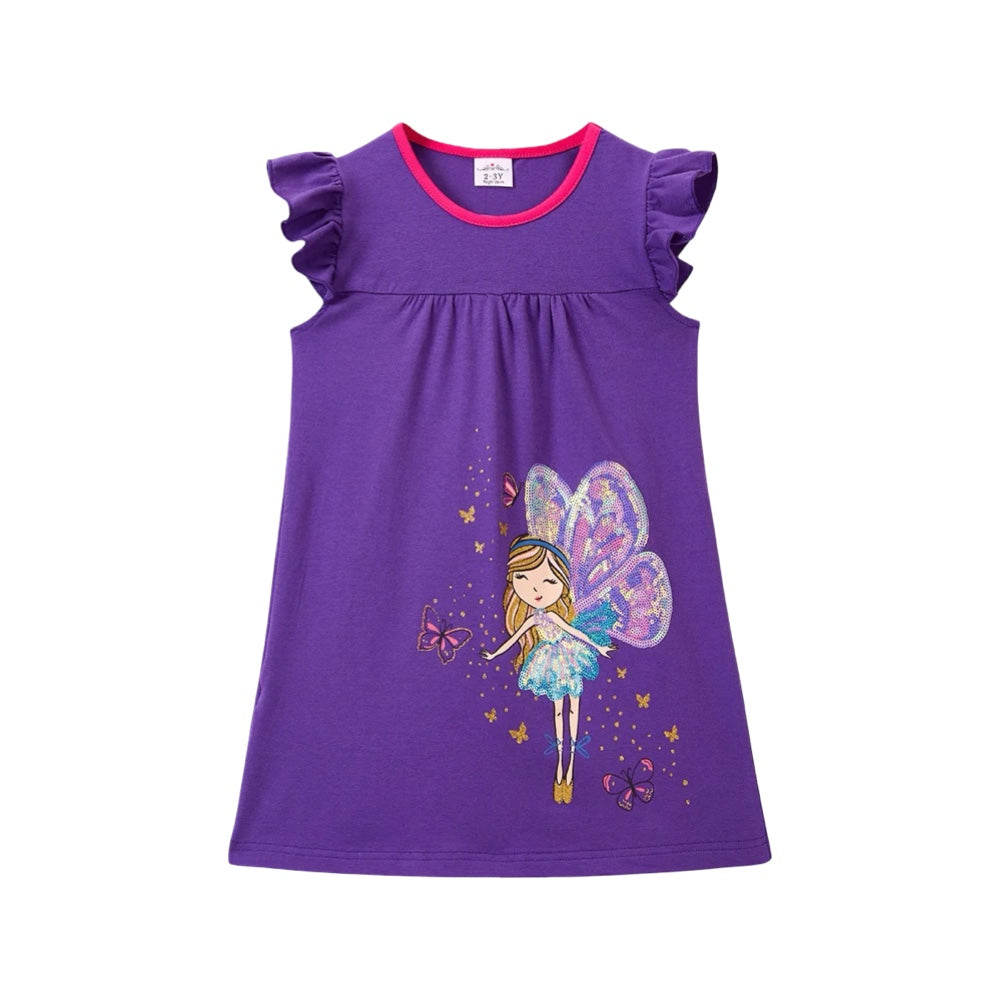 Girls Purple Fairy Wings Dress  girls clothing YAG Boutique