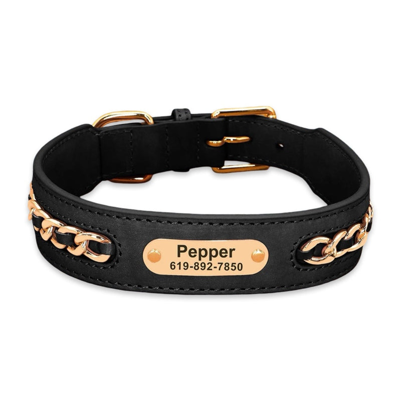 Premium PU Leather Personalised Collar  Collars Bandanas YAG Boutique