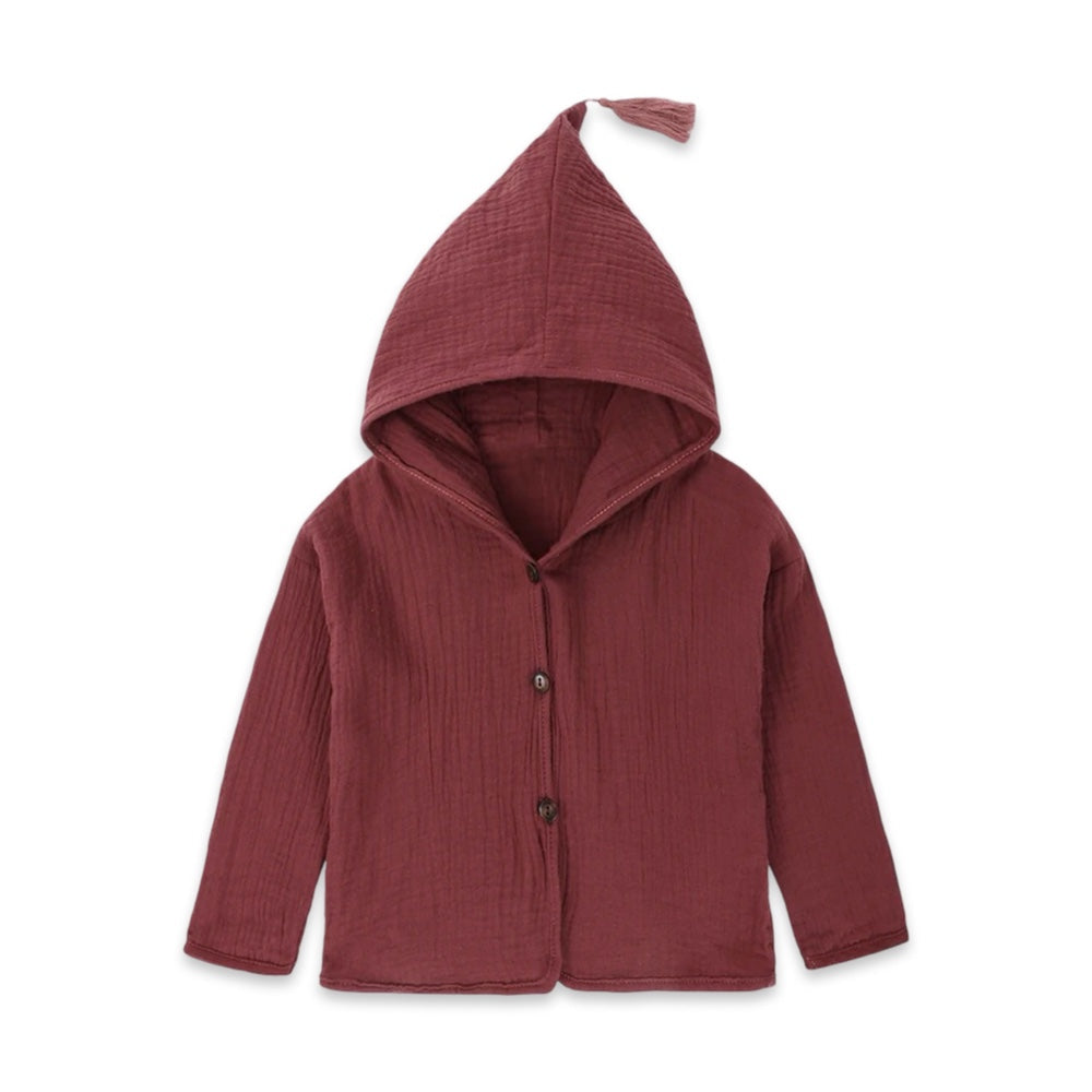 YAG Boutique Luxe Double Gauze Hooded Cardigan  kids clothing YAG Boutique