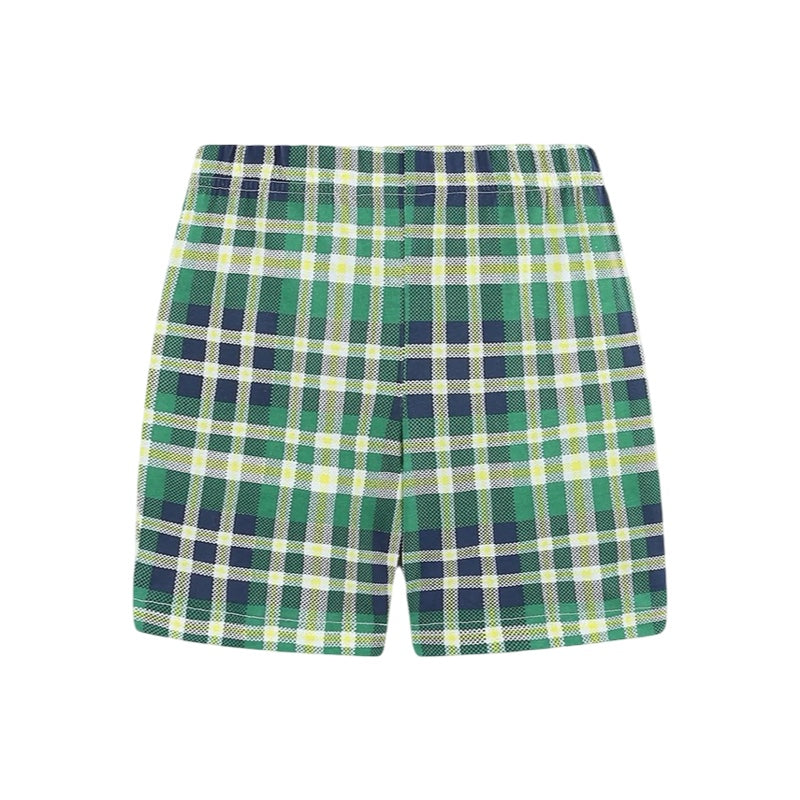 Boys Adventure Print T-Shirt & Plaid Shorts Set  kids clothing YAG Boutique