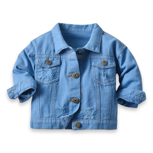 Kids Distressed Colour Denim Jacket  kids clothing YAG Boutique