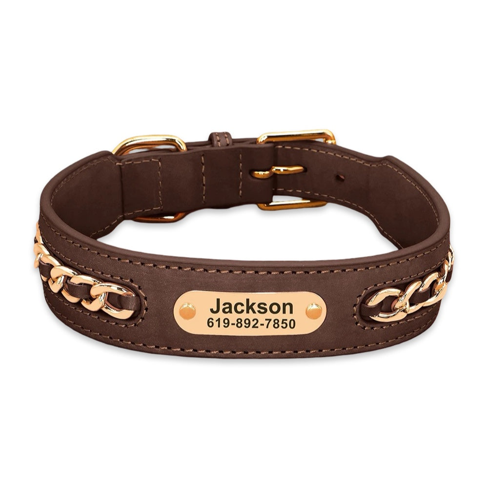 Premium PU Leather Personalised Collar  Collars Bandanas YAG Boutique
