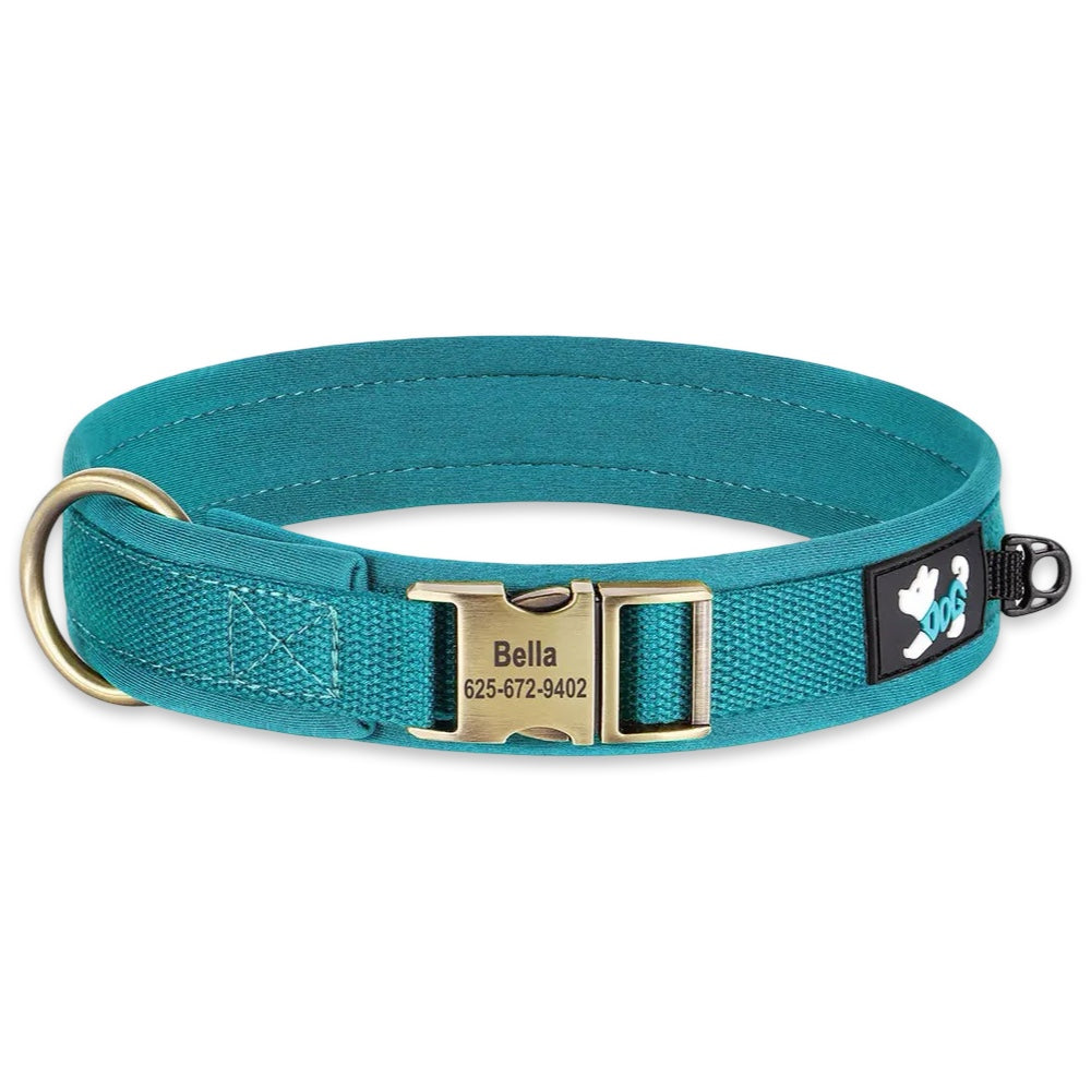 Premium Personalised Nylon Dog Collar with Engraved Metal Buckle  pet accessories YAG Boutique