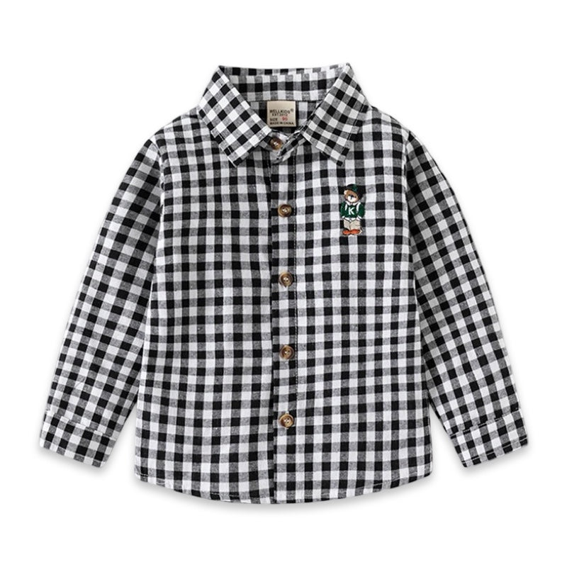 Boys Classic Gingham Button-Up Shirt  kids clothing YAG Boutique