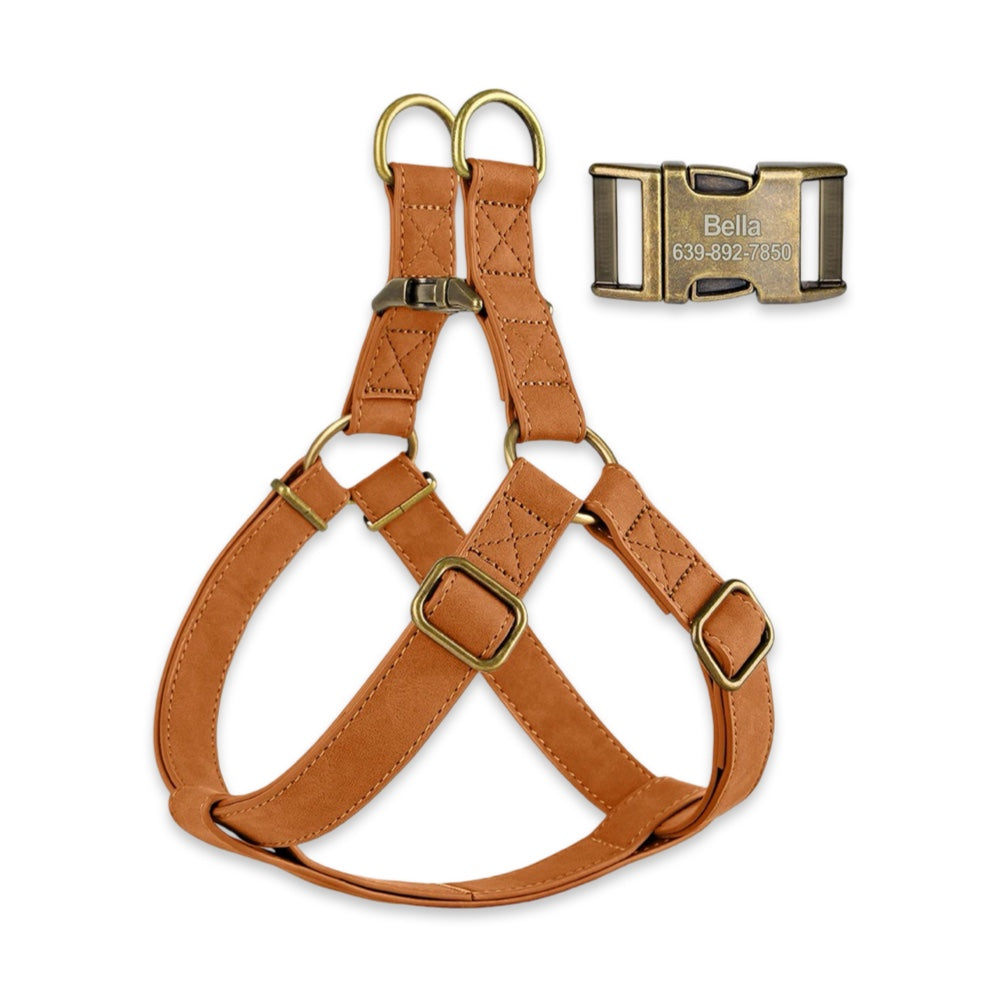 Personalised Dog Harness & Leash Set with Engraved ID Buckle  pet accessories YAG Boutique