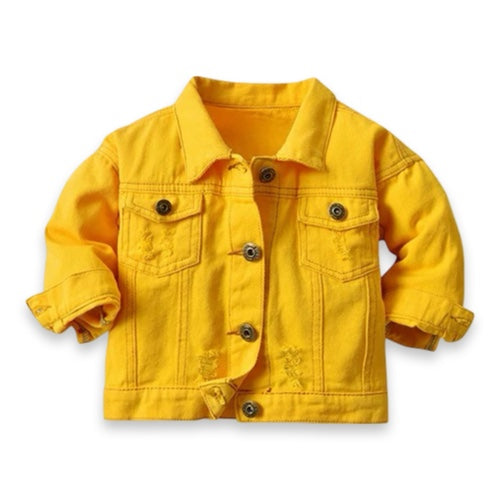 Kids Distressed Colour Denim Jacket  kids clothing YAG Boutique